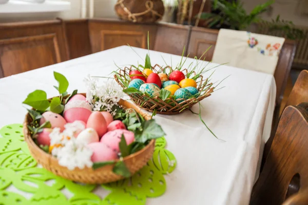 Coleção Ovos Páscoa Pintura Artesanal Páscoa Ortodoxa Preparação Tradicional Ovos — Fotografia de Stock