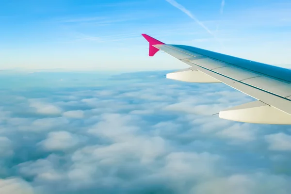 Blue sky with clouds from plane — Stock Photo, Image