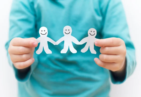 Cadena de papel de gente feliz — Foto de Stock