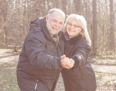 Mutlu yaşlı üst düzey Romantik Çift