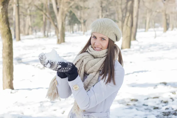 Happy Beautiful Winter Woman — Stock Photo, Image