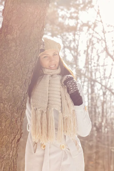 Smiling Lovely Young Woman Winter Portrait — Stock Photo, Image