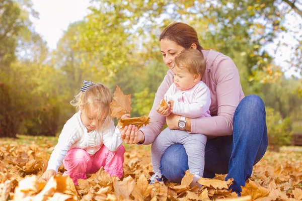 Mutlu aile sonbahar — Stok fotoğraf