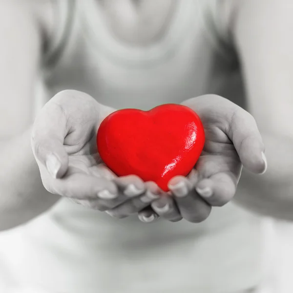 Rood hart vorm gezondheid liefde ondersteuning — Stockfoto