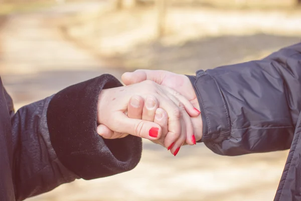 Senior Couple Hands Holding Together — Stock Photo, Image