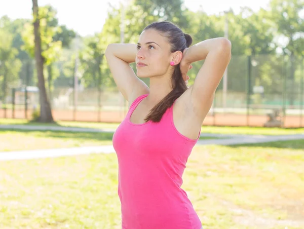 Fitness hälsosam livsstil kvinna — Stockfoto
