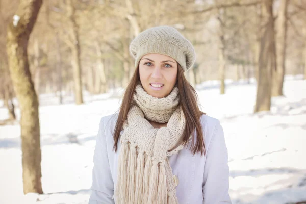 Happy Young Woman Wintertime — Stock Photo, Image