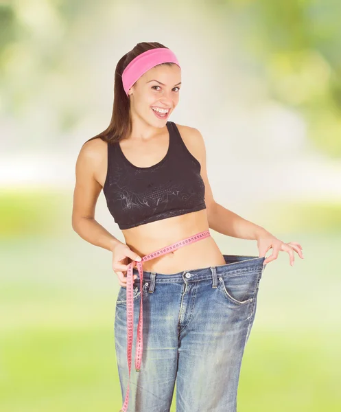 Slim Waist Slimming Body Successful Diet — Stock Photo, Image