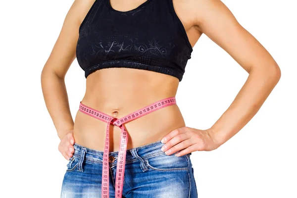 Slim Fit Dieta Peso Misurazione Vita — Foto Stock