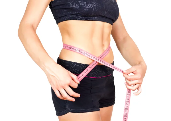 Slim Fit Diet Weight Measuring Waist Stock Photo