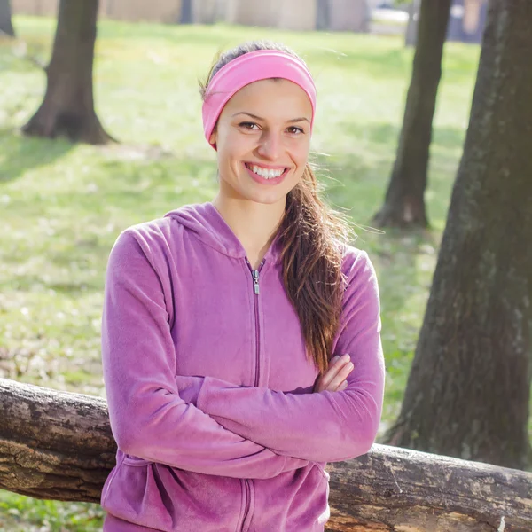 Fitness Young Woman Portrait Outdoor — Stock Photo, Image