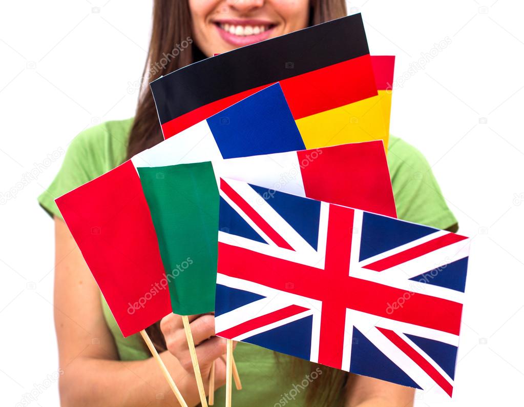  Student Female with International Flags