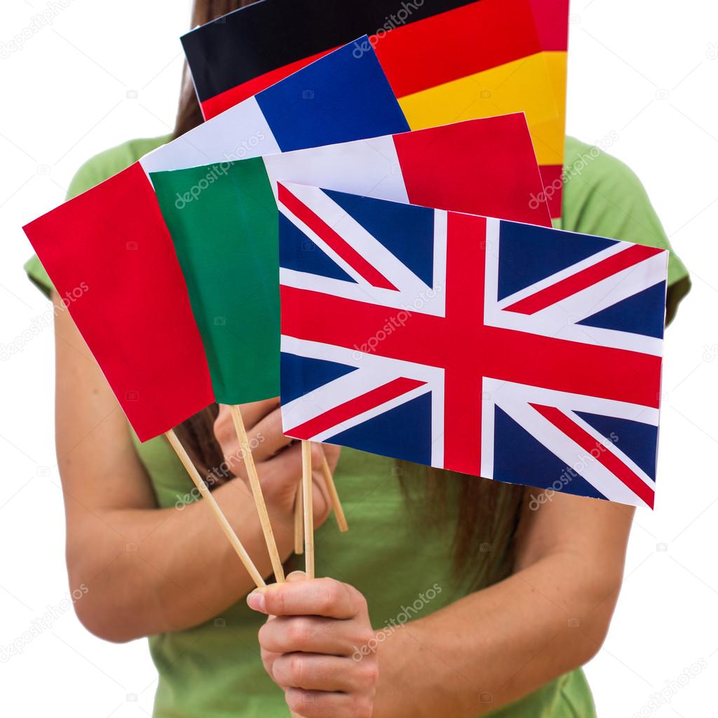  Student Female with International Flags