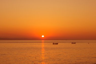 yukarıda deniz günbatımı