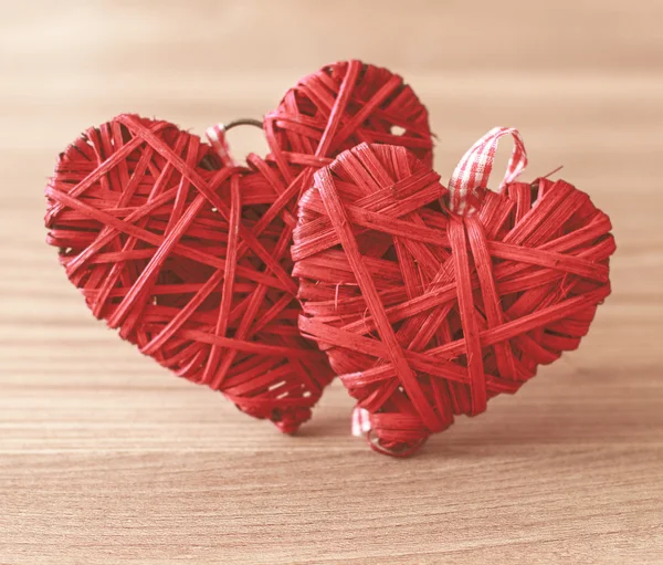 Любовь красных сердец — стоковое фото