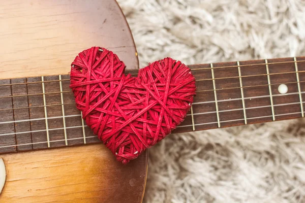 Amor coração vermelho — Fotografia de Stock