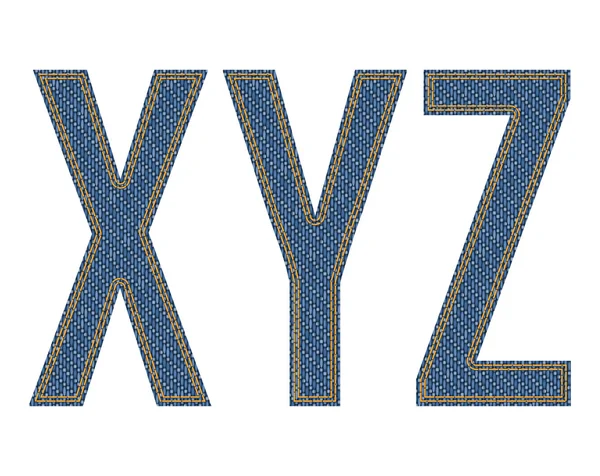 Conjunto de letras denim — Vector de stock