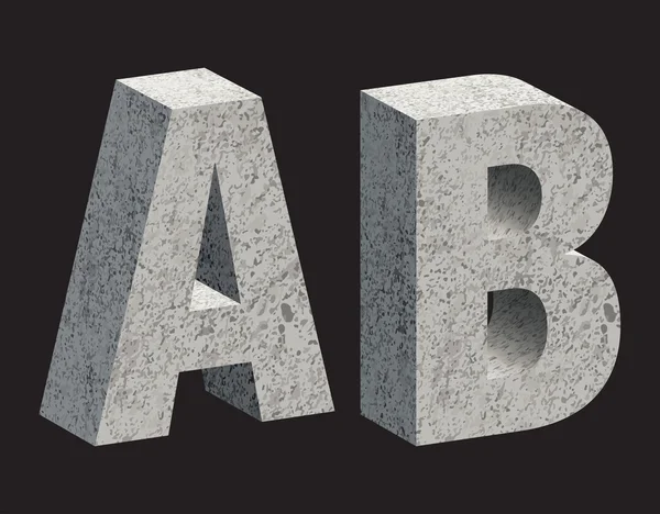 Set van betonnen letters — Stockvector