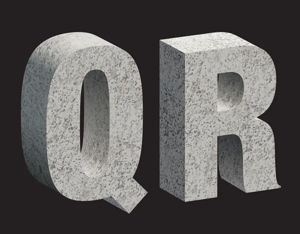 Set van betonnen letters — Stockvector