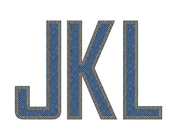 Ensemble de lettres en denim — Image vectorielle