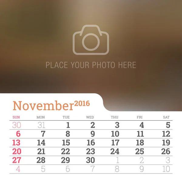Kalenderraster — Stockvektor