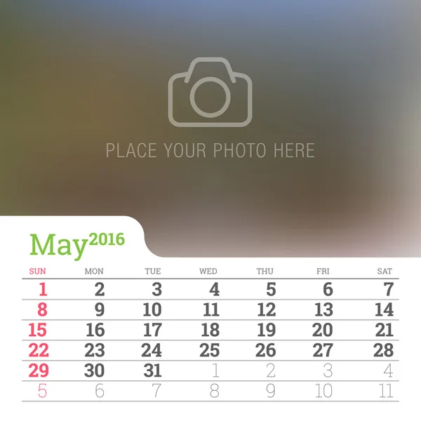 Calendario cuadrícula — Vector de stock