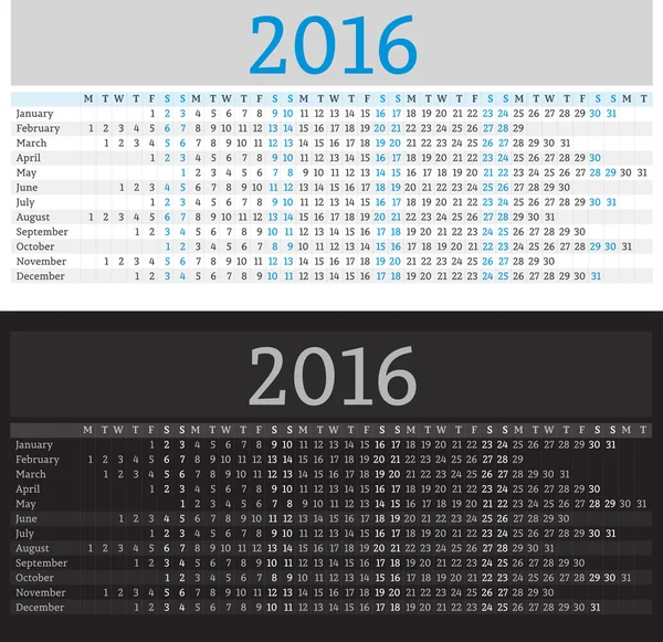 Calendario cuadrícula — Vector de stock