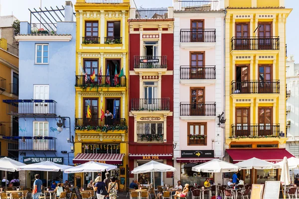 Gamla stan färgglada hus i Valencia — Stockfoto
