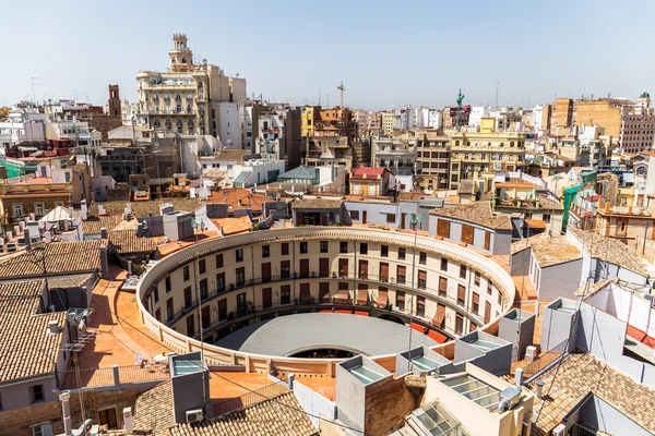 Aerial view of Plaza Redonda, Round Square,  in Valencia, Spain — Stock Photo, Image