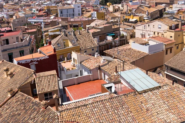 Stary rynek dachy i płytki, Hiszpania — Zdjęcie stockowe