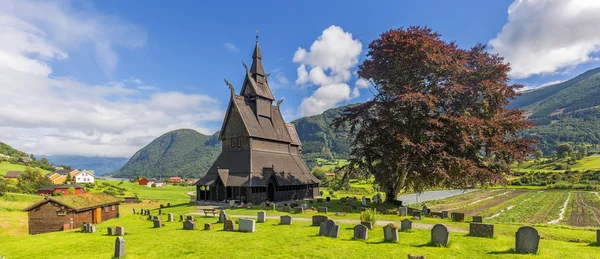 Vista panoramica di Hopperstad stavkirke, Norvegia — Foto Stock