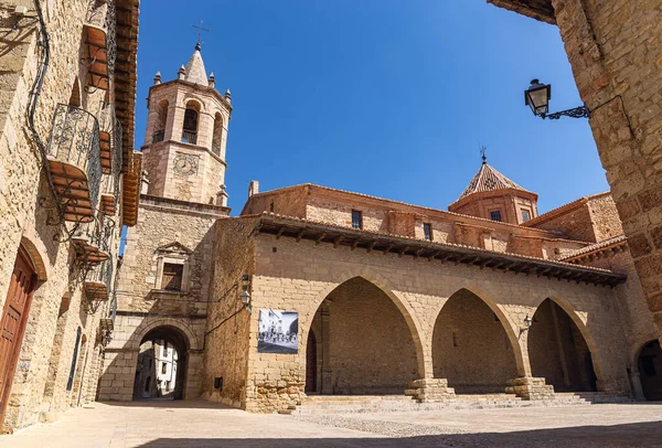 Square Cristo Rey Cantavieja Teruel Aragon Spain — Stock Photo, Image