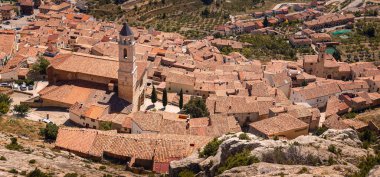 Aerial View of the Village of Castellote as seen from the Castle, Teruel, Spain clipart