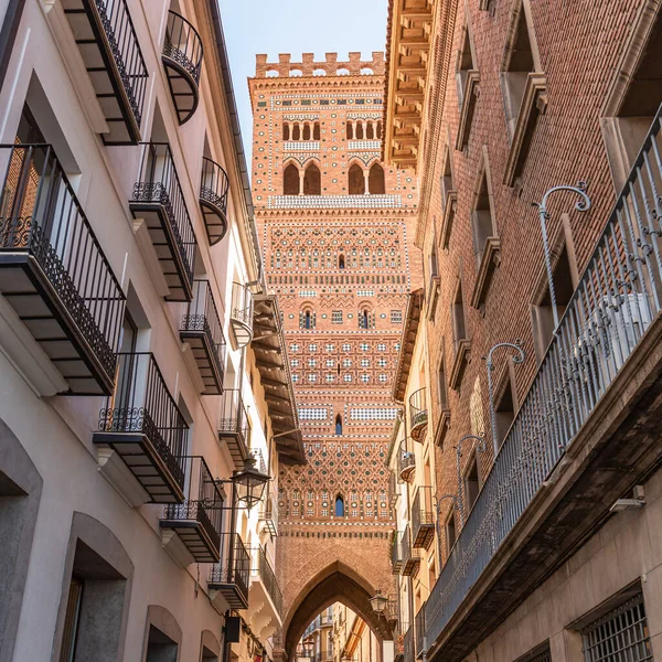 Torre Della Chiesa Salvador Stile Mudejar Teruel Spagna — Foto Stock