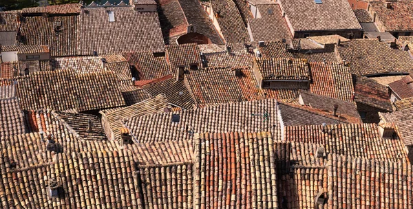 Teruel Spanya Daki Valderrobles Hava Görüntüsünden Görüldüğü Gibi Çatı Deseni — Stok fotoğraf