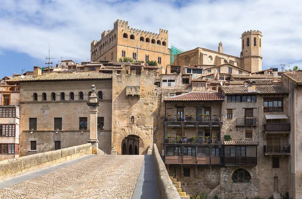 Vstupní Most Valderrobres Středověké Vesnice Teruel Španělsko — Stock fotografie