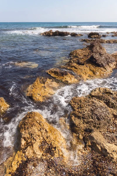 Detail Van Rocky Shore Ametlla Mar Catalonië — Stockfoto