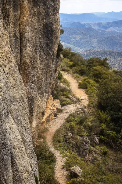 Camino Través Los Acantilados Parque Natural Montsant Priorat Cataluña —  Fotos de Stock
