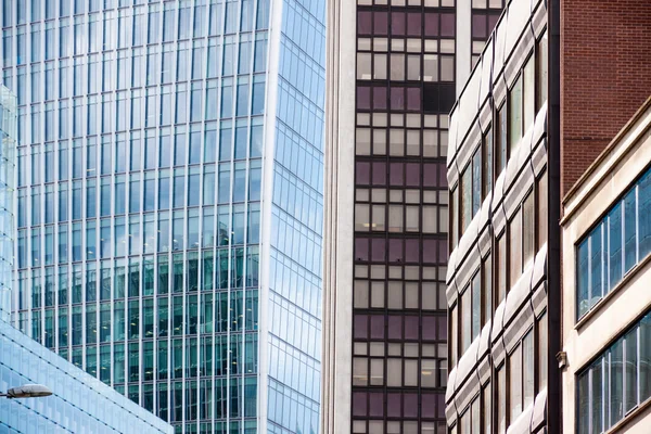 Color contrast skyscrapers in London — Stock Photo, Image