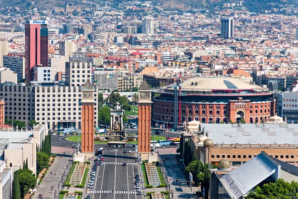 BARCELONA, SPAIN - JUNE 6: Aerial view of Barcelona, Spain, from — 스톡 사진