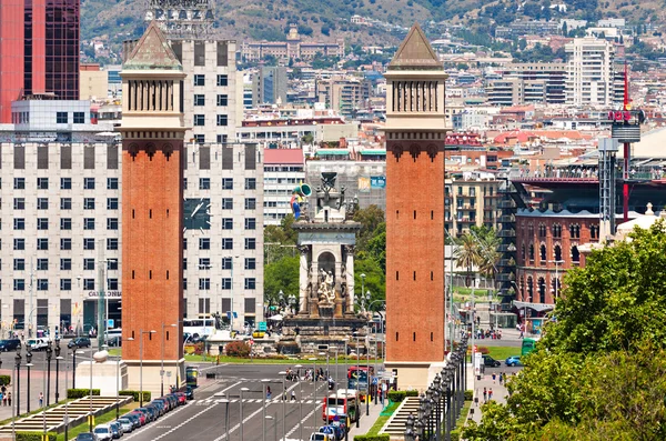 BARCELONA, SPAIN - JUNE 6: Aerial view of Barcelona, Spain, from — стокове фото