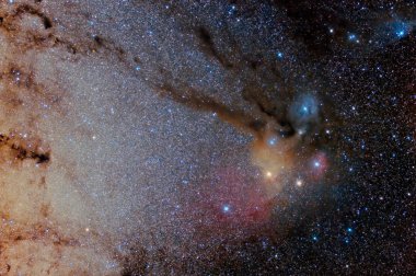 Star field and nebulae in Sagittarius and Rho Ophiuchus clipart