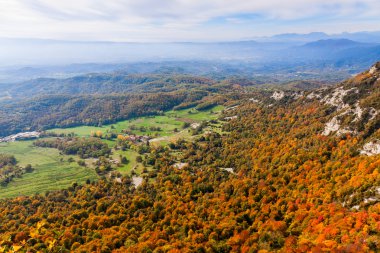 Beautiful autumn landscape in La Garrotxa, Catalonia clipart
