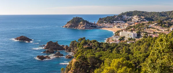 Vista aérea panorâmica de Tossa de Mar na Costa Brava, Catalunha — Fotografia de Stock