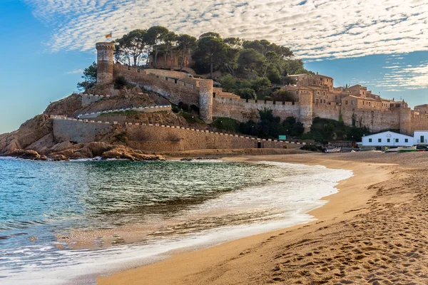 Tossa de mar schloss und mauern in costa brava, katalonien — Stockfoto