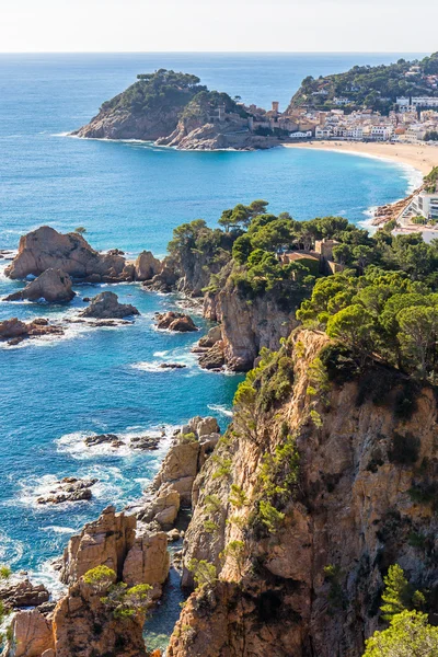 Vue Aérienne de Tossa de Mar à Costa Brava, Catalogne — Photo