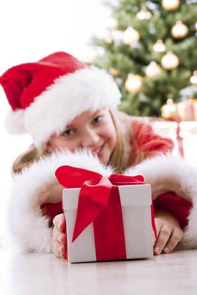 Menina com Natal — Fotografia de Stock