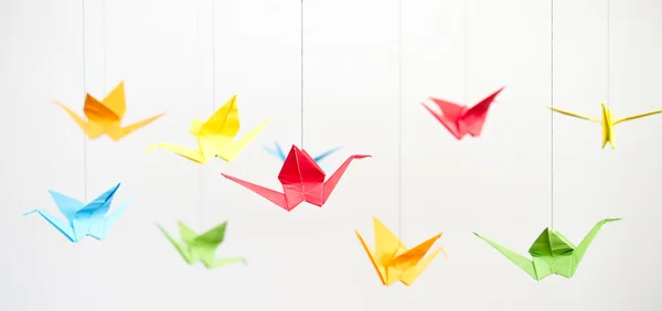 Origami jeřáb ptáci — Stock fotografie