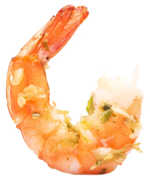 Grilled shrimp on white — Stok Foto