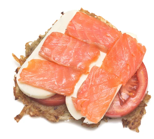 三明治配红色的鱼 — 图库照片